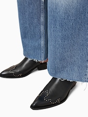 AllSaints Black Desola Stud Mules - Image 2 of 7
