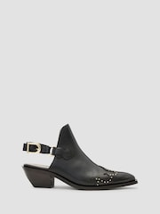 AllSaints Black Desola Stud Mules - Image 3 of 7