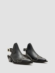 AllSaints Black Desola Stud Mules - Image 4 of 7