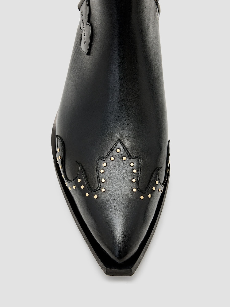 AllSaints Black Desola Stud Mules - Image 6 of 7