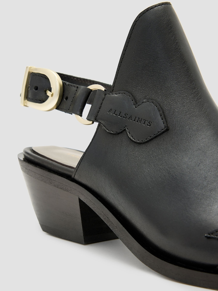 AllSaints Black Desola Stud Mules - Image 7 of 7