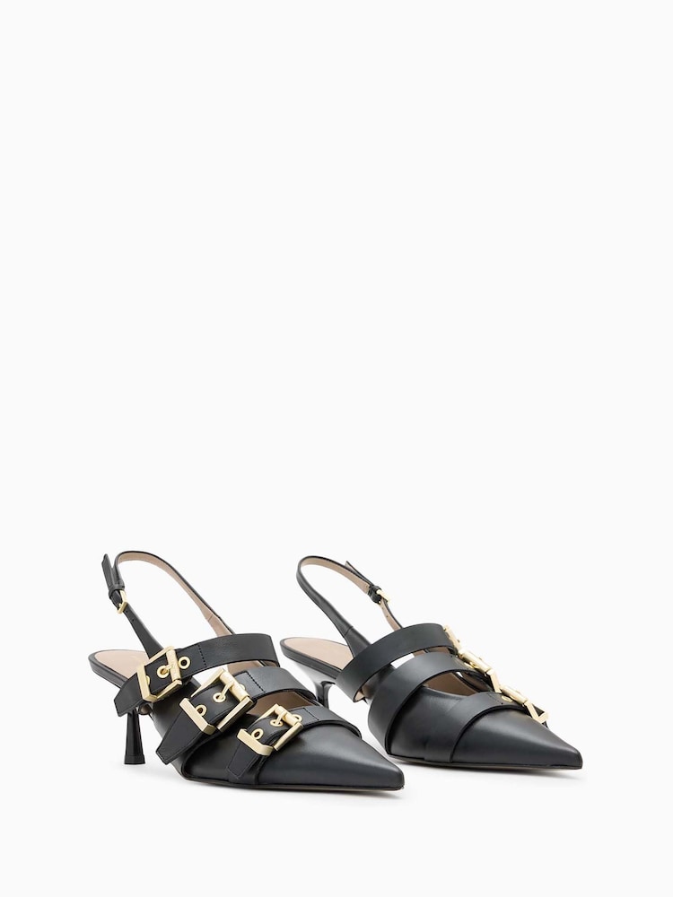 AllSaints Black Vivian Slingback Shoes - Image 2 of 5 AllSaints Black Vivian Slingback Shoes - Image 2 of 5