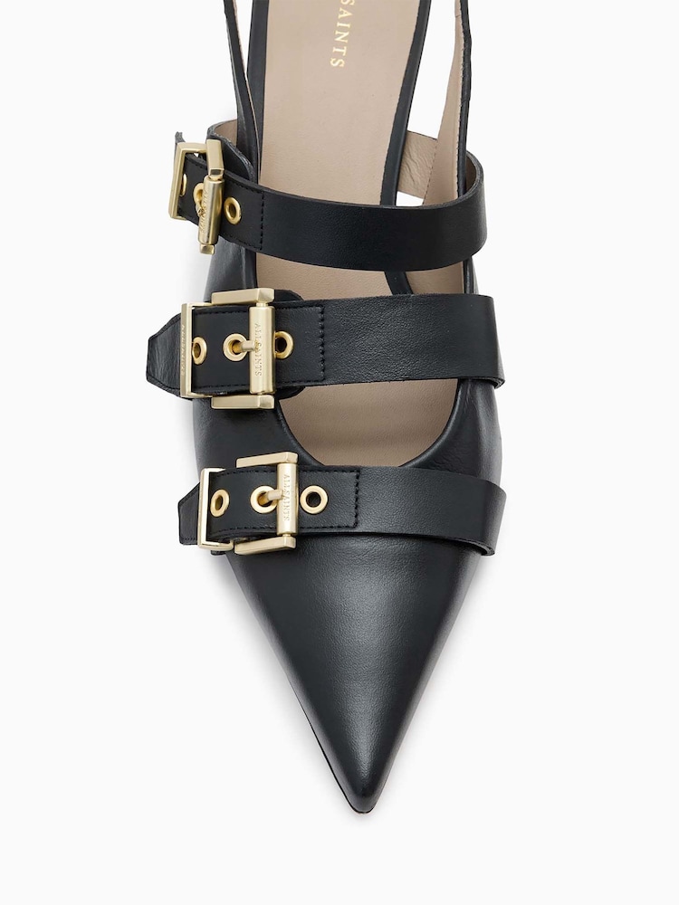 AllSaints Black Vivian Slingback Shoes - Image 5 of 5