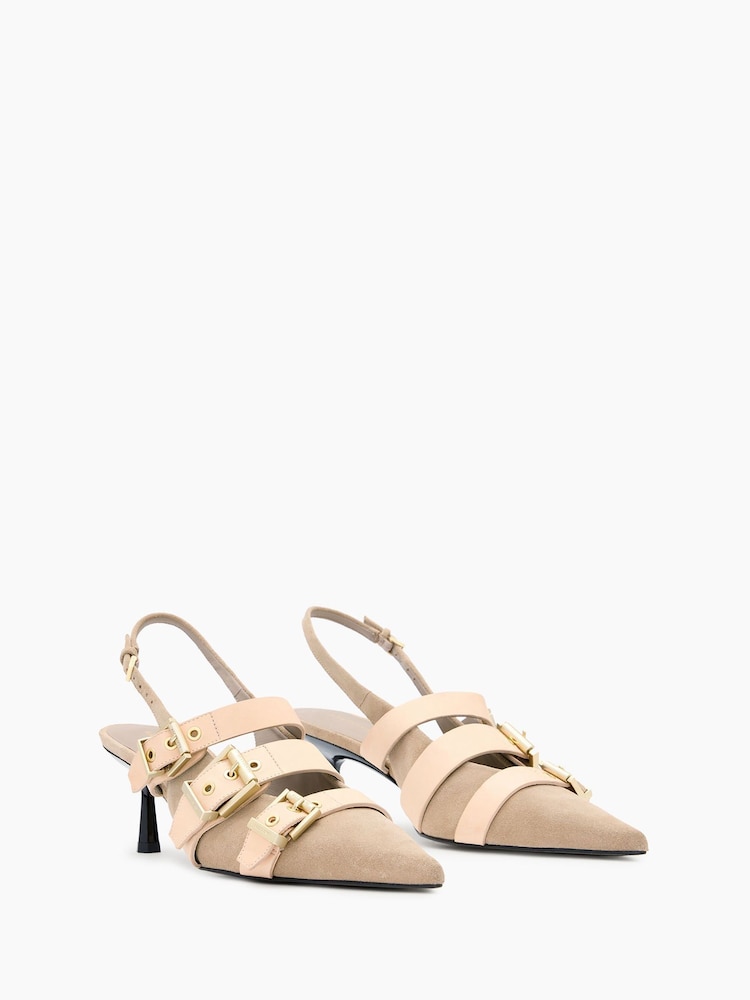 AllSaints Brown Vivian Slingback Shoes - Image 2 of 5 AllSaints Brown Vivian Slingback Shoes - Image 2 of 5