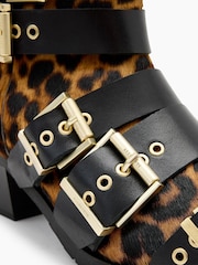 AllSaints Lepoard Print Jane Buckle Boots - Image 5 of 5