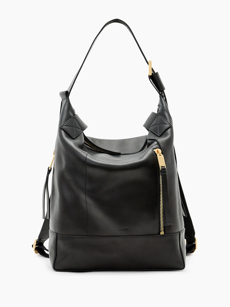 AllSaints Black Alba Backpack - Image 1 of 7