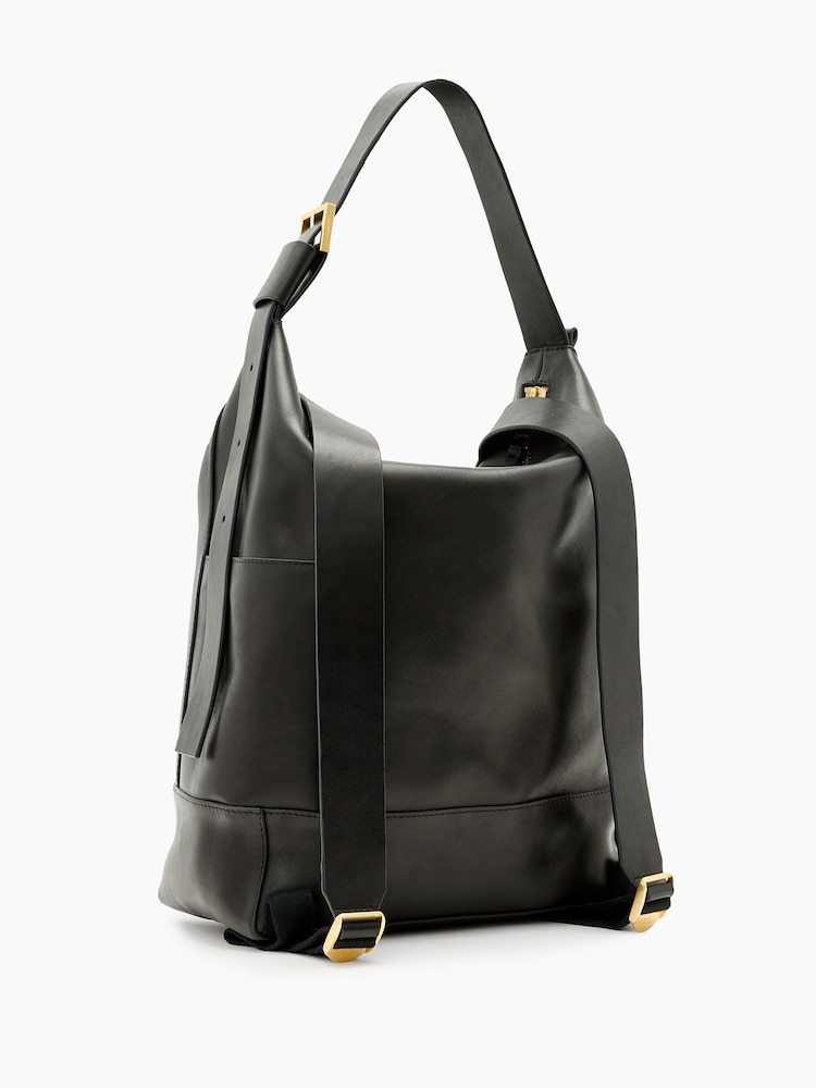 AllSaints Black Alba Backpack - Image 5 of 7