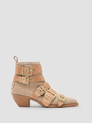 AllSaints Brown Jane Buckle Boots - Image 2 of 6