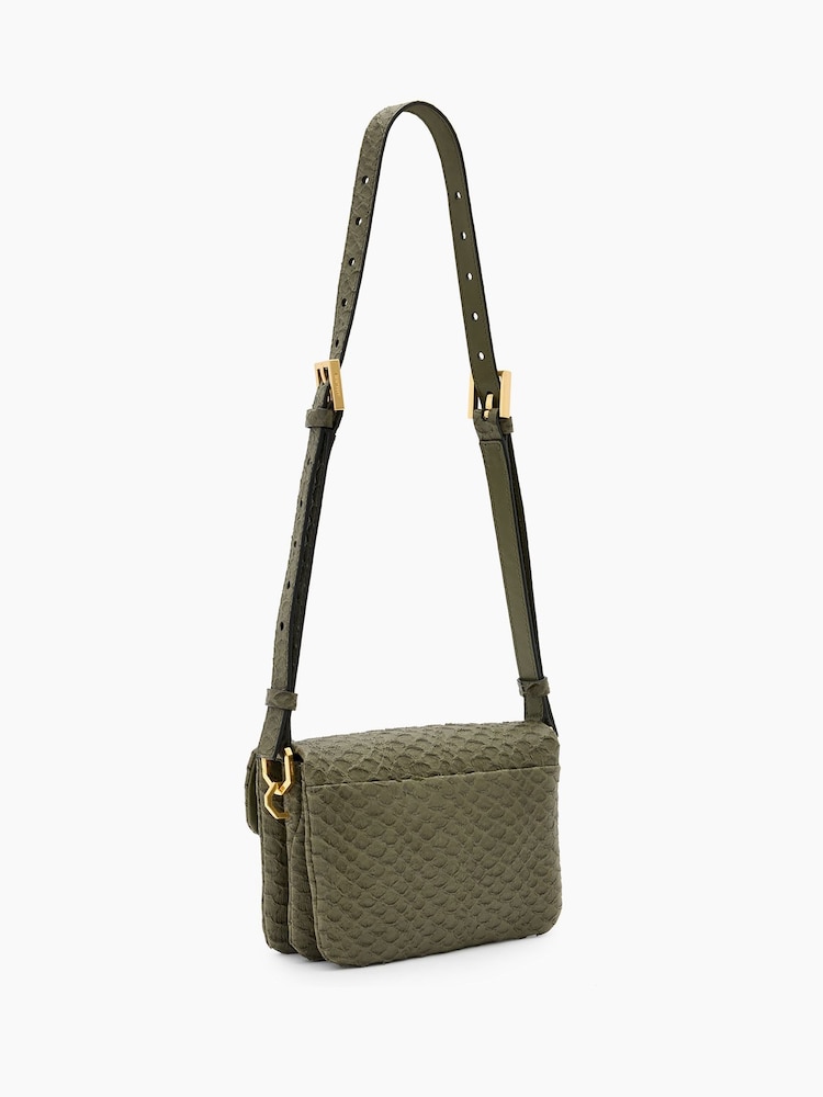 AllSaints Green Jupiter Snake Print Xbody Bag - Image 6 of 6 AllSaints Green Jupiter Snake Print Xbody Bag - Image 6 of 6