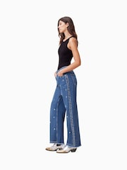 AllSaints Blue Blake Stud 100% Cotton Jeans - Image 4 of 8