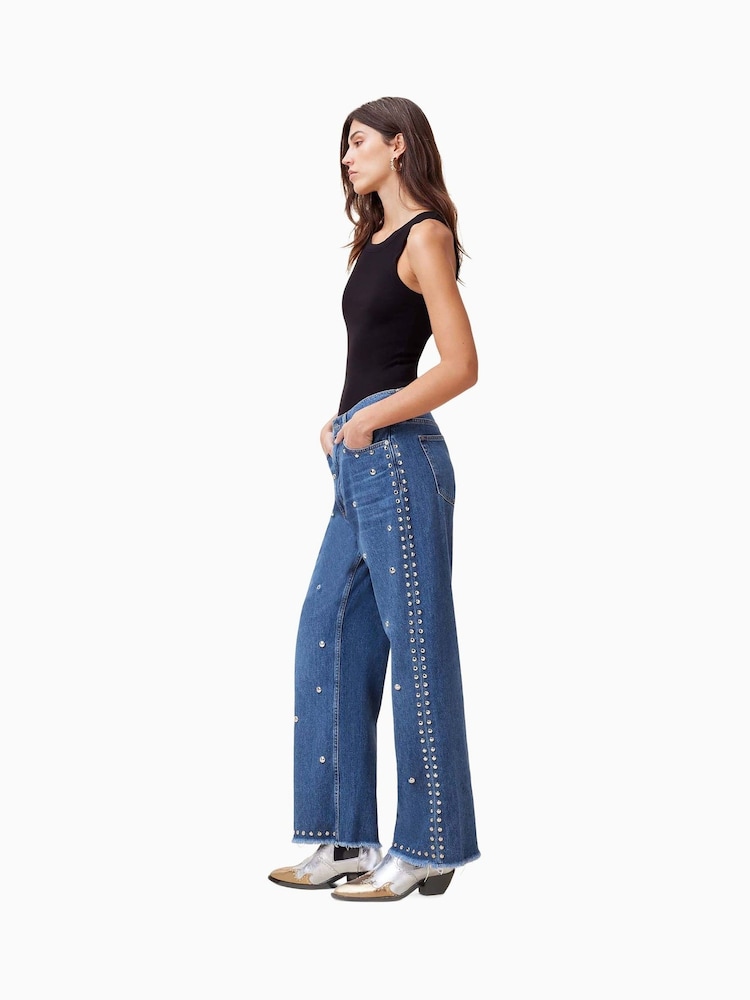 AllSaints Blake Stud 100% Cotton Jeans - Image 4 of 8