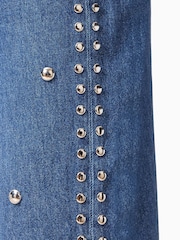 AllSaints Blue Blake Stud 100% Cotton Jeans - Image 6 of 8