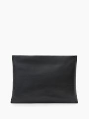 AllSaints Black Bettina Grain Clutch Bag - Image 1 of 5