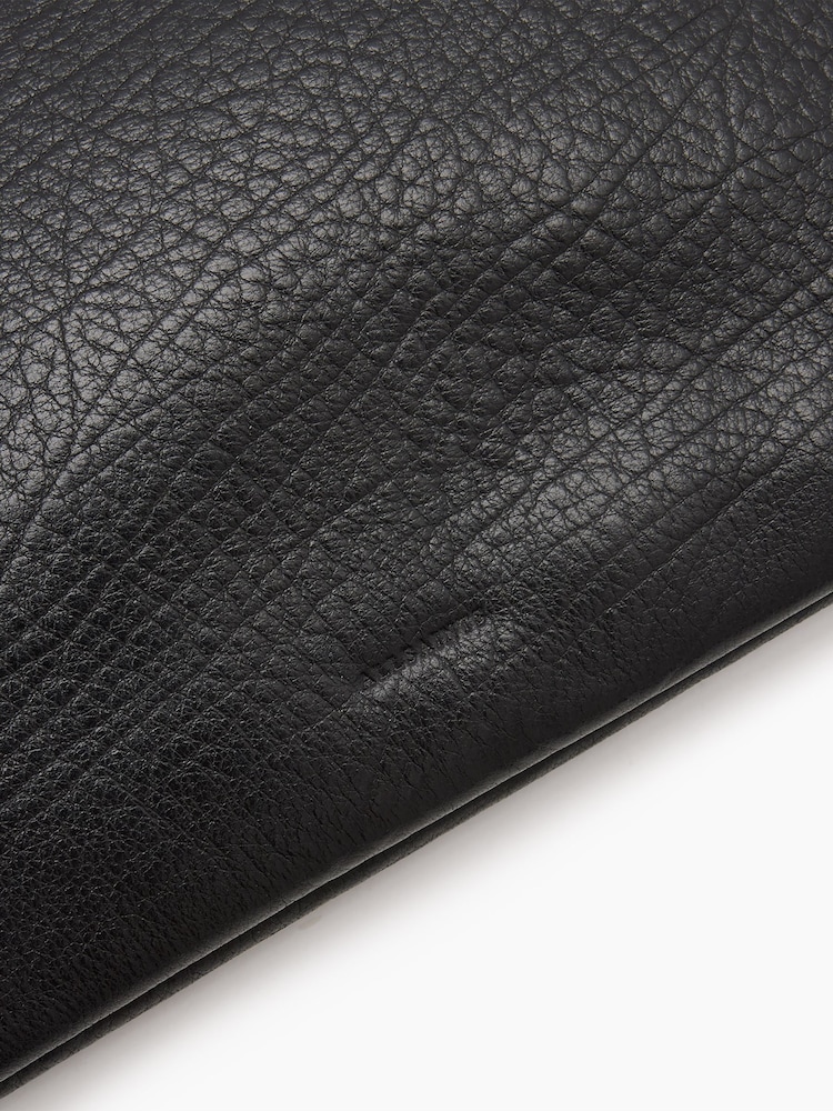 AllSaints Black Bettina Grain Clutch Bag - Image 4 of 5