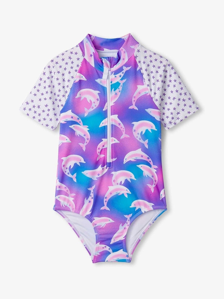 Hatley Purple Airbrush Dolphins Rash Vest 1 Piece - Image 2 of 3