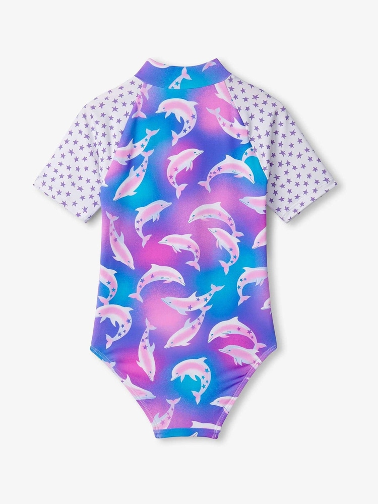 Hatley Purple Airbrush Dolphins Rash Vest 1 Piece - Image 3 of 3