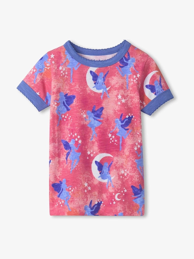 Hatley Pink Night Fairies Stretch Cotton Short Pyjamas Set - Image 3 of 4