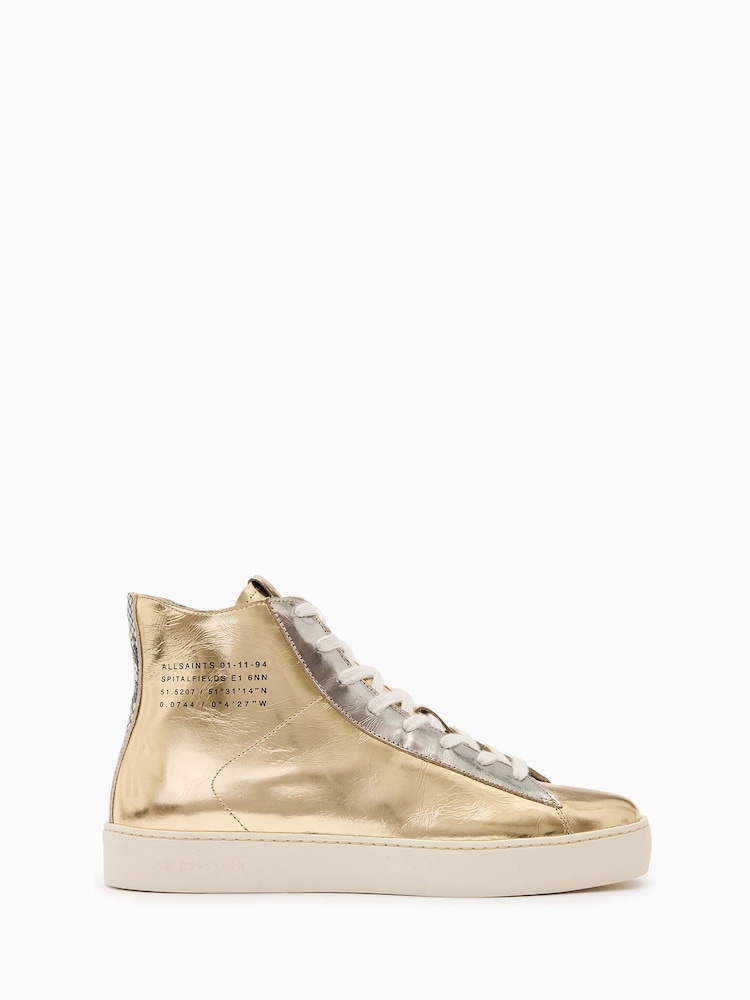 AllSaints Metallic Tana Met High Top - Image 1 of 5