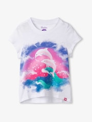 Hatley 100% Cotton Opulent Dolphins Graphic White T-Shirt - Image 1 of 2