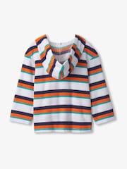 Hatley Orange Aqua Stripes Terry Pull Over Hoodie - Imagen 3 de 3