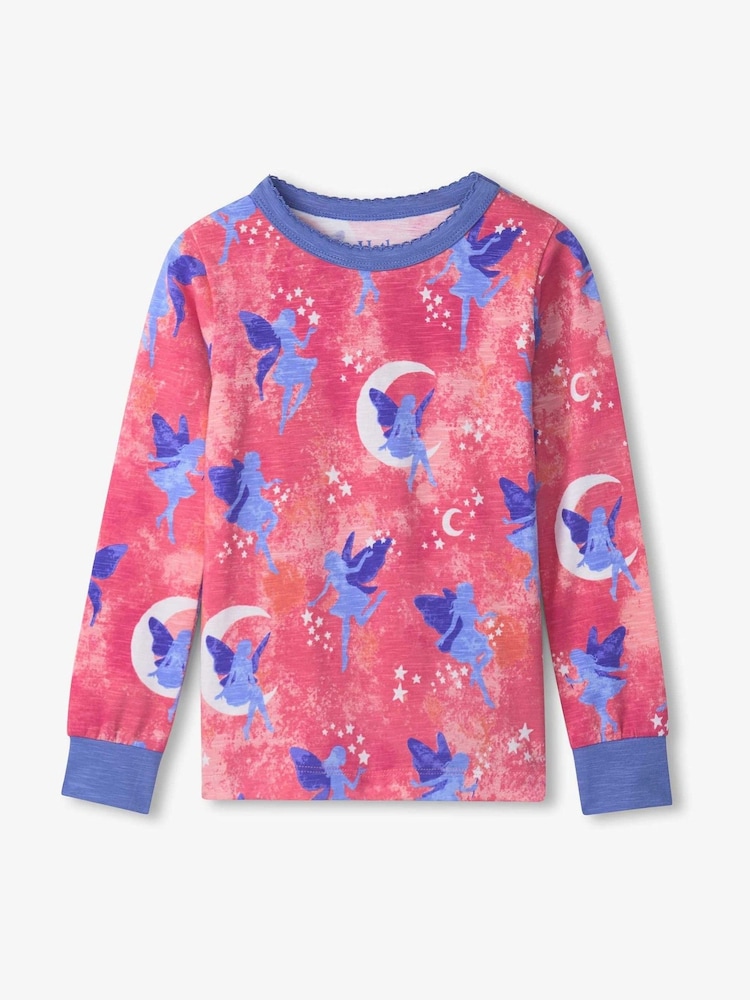 Hatley Pink Night Fairies Stretch Cotton Pyjamas Set - Image 2 of 3 Hatley Pink Night Fairies Stretch Cotton Pyjamas Set - Image 2 of 3