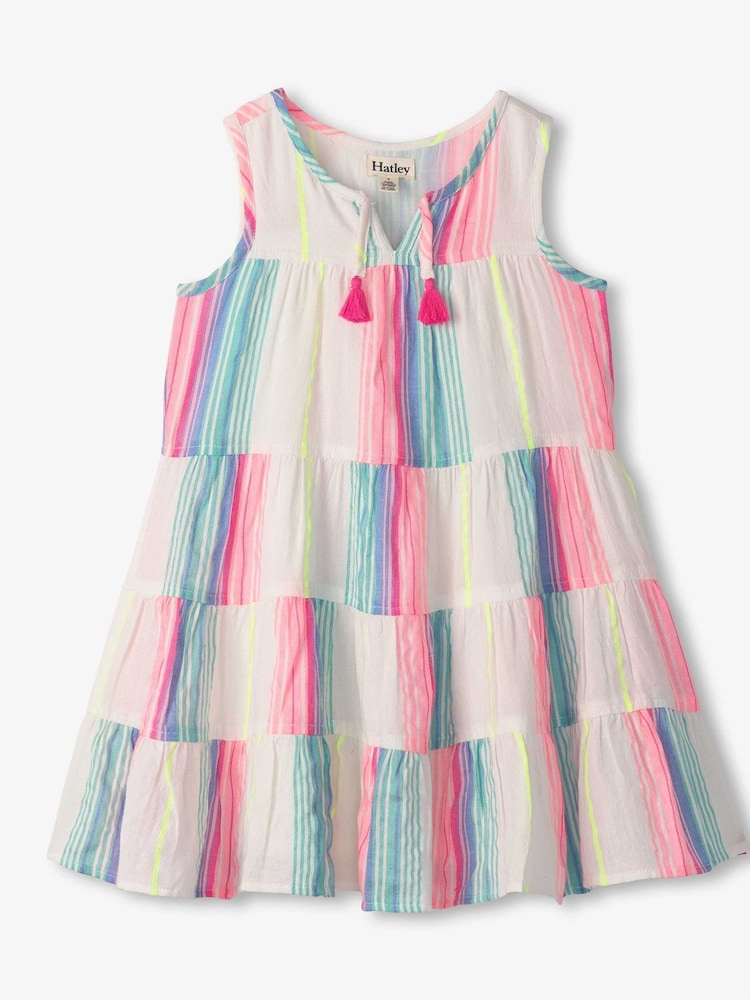 Hatley Layered Tiered Dress - Neon Stripes Hatley Layered Tiered Dress - Neon Stripes