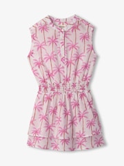Hatley 100% Cotton Painted Palms Woven Play White Dress - Image 1 of 2