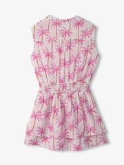 Hatley 100% Cotton Painted Palms Woven Play White Dress - Image 2 of 2