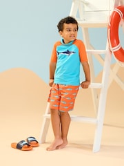 Hatley Orange Shark Tank Board Shorts - Image 1 of 3
