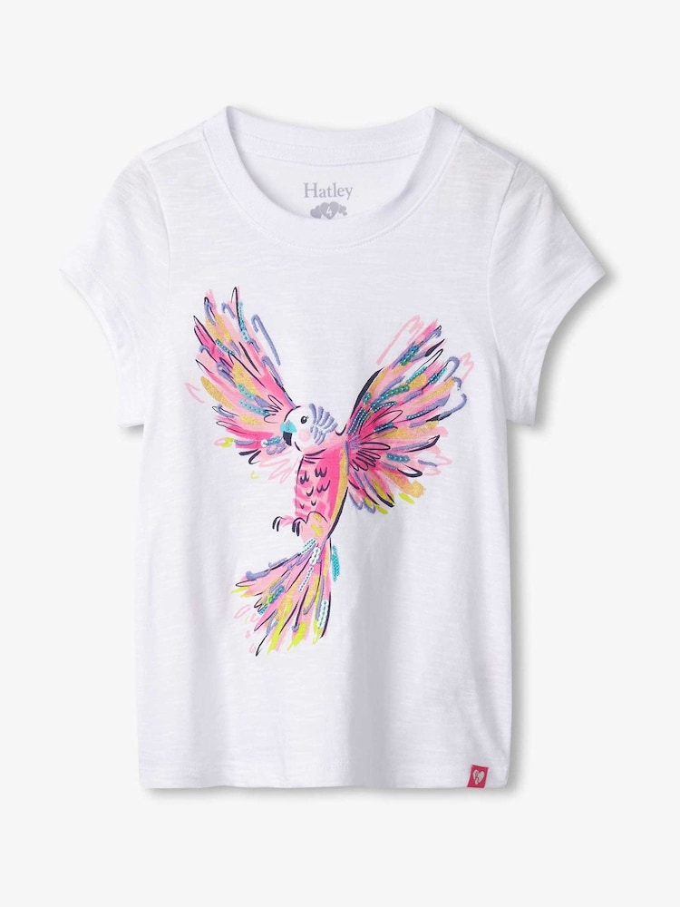 Hatley Parrot Graphic White T-Shirt - صورة 2 من 3