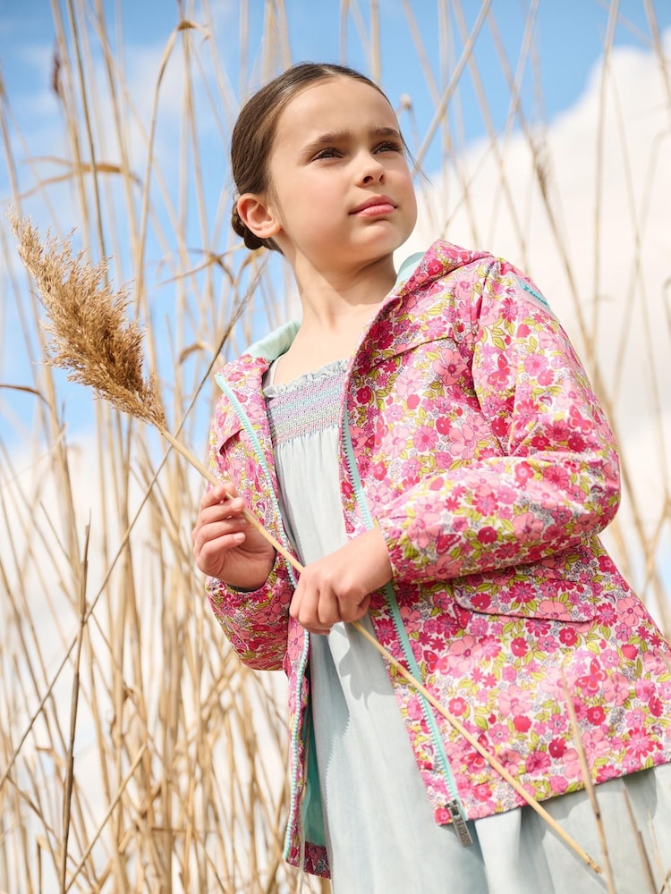 Hatley Pink Groovy Flowers Microfiber Field Jacket - صورة 1 من 1