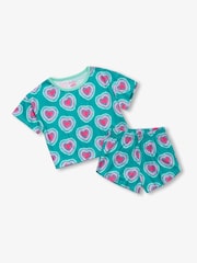 Hatley Green Glowing Hearts Short Sleep Set - Image 1 of 3