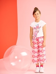 Hatley Painted Sunburst Wide Leg White Culottes - Image 1 of 3