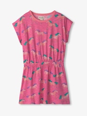 Hatley Pink Summer 100% Cotton Horses Relaxed Dress - Image 3 of 4