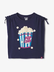 Hatley Blue Pop Corn 100% Cotton Cinched Shoulder Top - Image 2 of 3