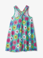 Hatley Blue 100% Cotton Happy Flowers Trapeze Dress - Image 2 of 2