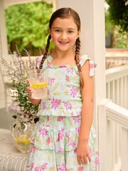 Hatley Green Distressed Floral Smocked Angel Dress - Image 1 of 3