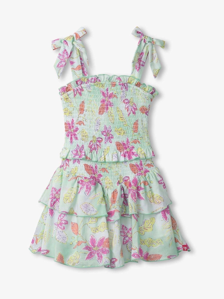 Hatley Green Distressed Floral Smocked Angel Dress - Image 2 of 3