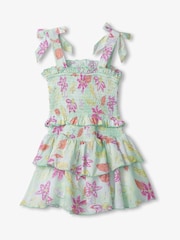 Hatley Green Distressed Floral Smocked Angel Dress - Image 3 of 3