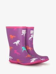 Hatley Purple Leaping Horses Packable Wellies - Image 2 of 4