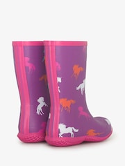 Hatley Purple Leaping Horses Packable Wellies - Image 3 of 4