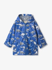Hatley Blue Dino Extinction Zip Up Rain Jacket - Imagen 2 de 3