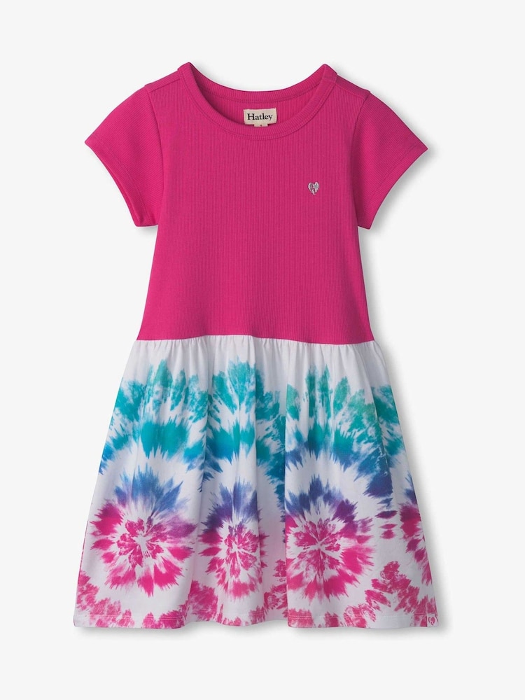 Hatley Pink Sunburst Mixed Fabric Dress - Image 2 of 3