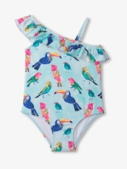 Hatley Blue Tropical Birds Ruffle Trim Swimsuit - Image 2 of 3