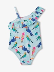 Hatley Blue Tropical Birds Ruffle Trim Swimsuit - Image 3 of 3