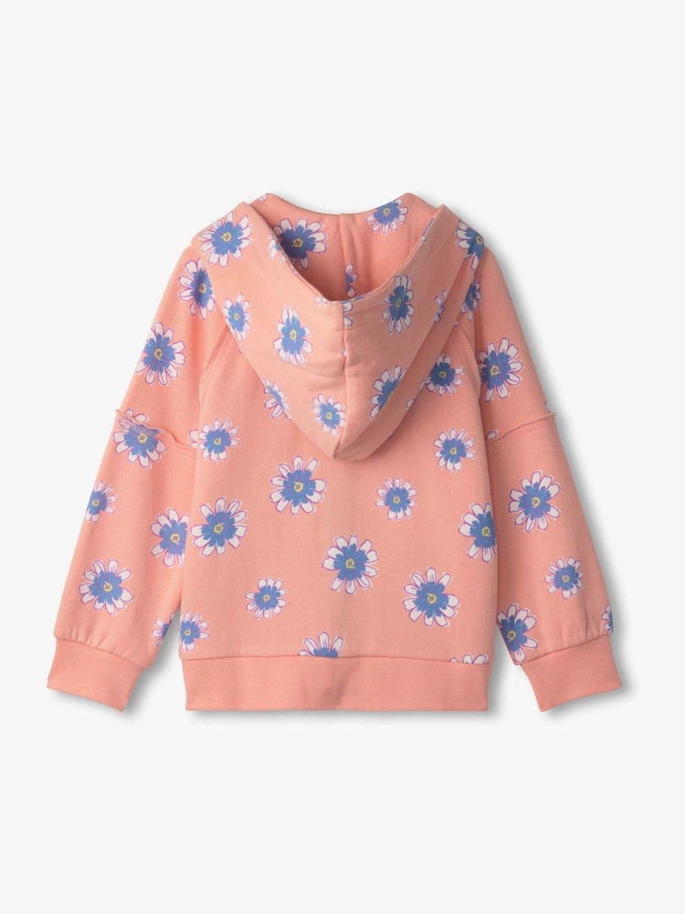 Hatley Pink Doodle Daisy Raw Edged Hoodie - Image 2 of 2 Hatley Pink Doodle Daisy Raw Edged Hoodie - Image 2 of 2