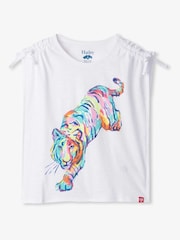 Hatley Tiger Cinched Shoulder White Top - Image 2 of 3