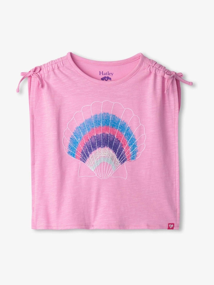 Hatley Purple 100% Cotton Shell Cinched Shoulder Top - Image 1 of 2