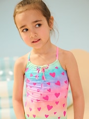 Hatley Pink Kaleidoscope Hearts Ruched Front Swimsuit - Image 2 of 4