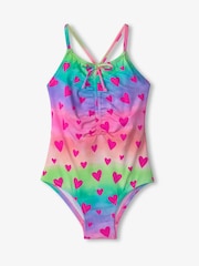 Hatley Pink Kaleidoscope Hearts Ruched Front Swimsuit - Image 3 of 4